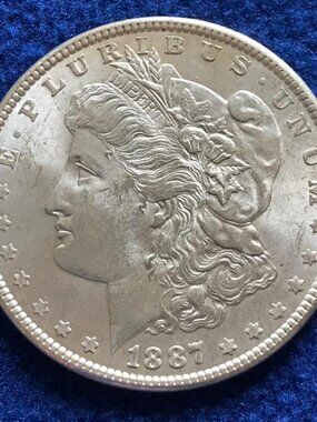 1887 Morgan Silever Dollar UNC Silver Dollar Brilliant Uncirculated BU FROSTY